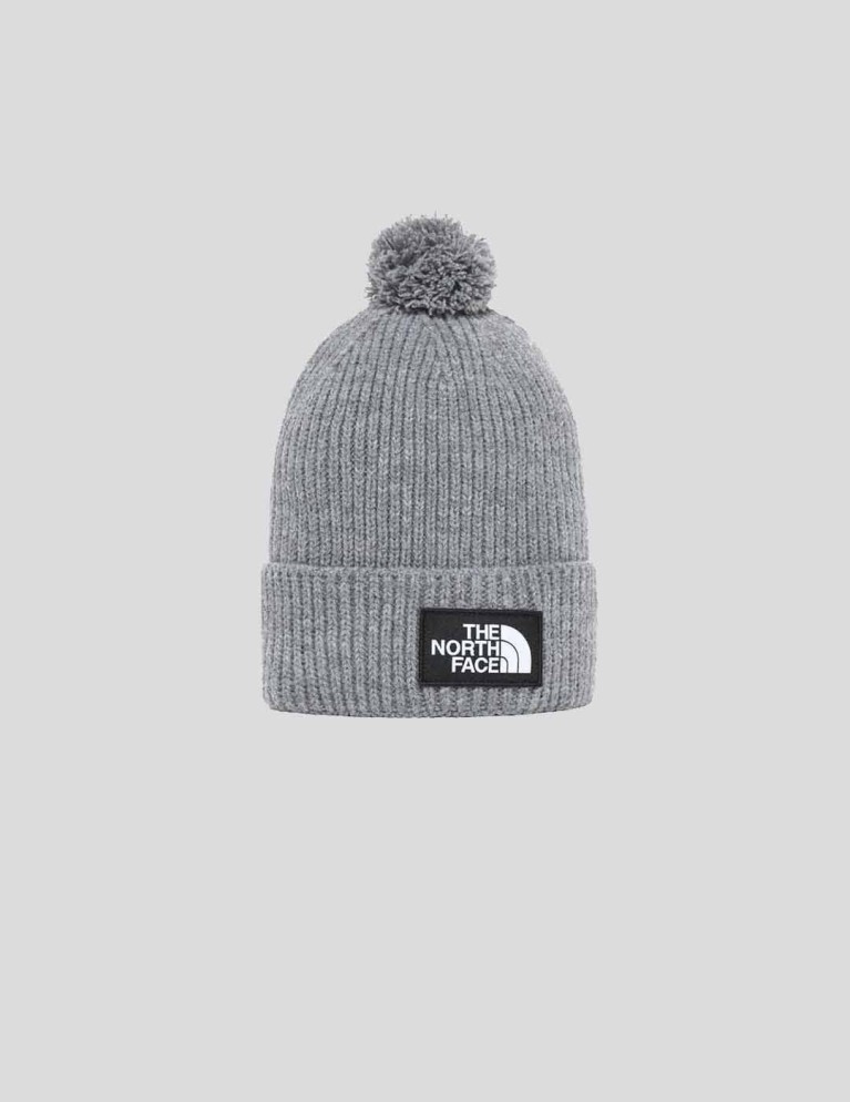 Gorro THE NORTH FACE tnf box logo pom beanie tnf medium grey heather